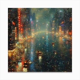 Night In Hong Kong Canvas Print