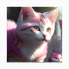 Pink Cat 1 Canvas Print