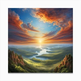 Sunset Over The Mountains 3 Canvas Print