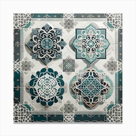 Modern Islamic Tile Pattern Canvas Print