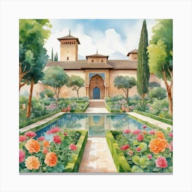 in the garden:Granada, Spain Canvas Print
