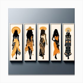 Boho Art Women silhouettes 2 Canvas Print