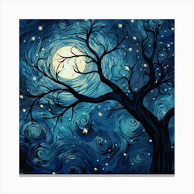 Starry Night Tree 2 Canvas Print