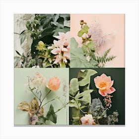 Collage Texture Photography Pictures Fonts Pastel Botanical Plants Layered Mixed Media Vi (4) Canvas Print
