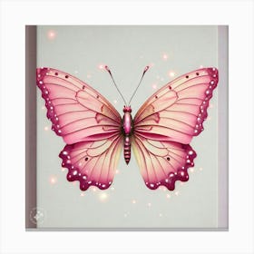 Pink Butterfly Canvas Painting Canvas Print