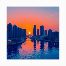 Sunset In Dubai 1 Canvas Print