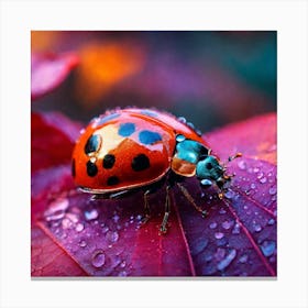 Ladybug On A Leaf Canvas Print