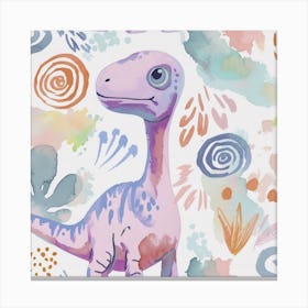 Cute Muted Pastel Maiasaura Dinosaur  2 Canvas Print