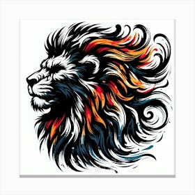 Lion Head Tattoo Canvas Print