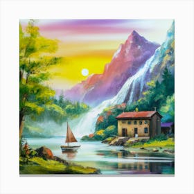 Multicolored landscape. 3 Canvas Print