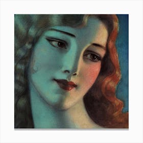 Head of Girl with Long Blonde Hair by Wladyslaw T Benda (1923) Canvas Print