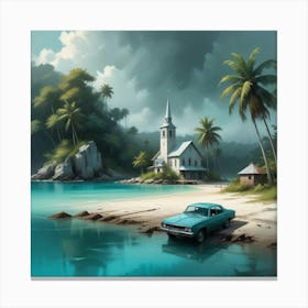 Church On The Beach 10 Canvas Print