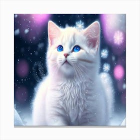 White Kitten With Blue Eyes 1 Canvas Print