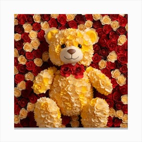 Teddy Bear With Roses 14 Canvas Print