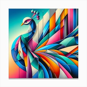 Abstract modernist Peacock Canvas Print