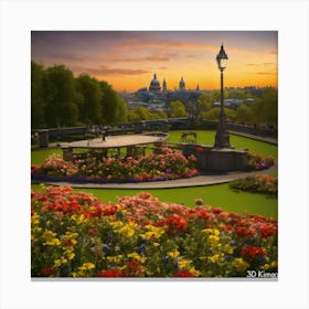 Sunset In London Canvas Print