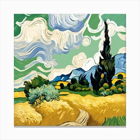 Landscape With Cypresses 1 Canvas Print