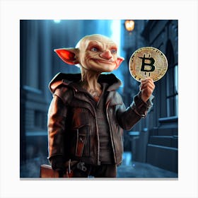 Bitcoin creature Canvas Print