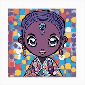 Little Purple Girl Canvas Print