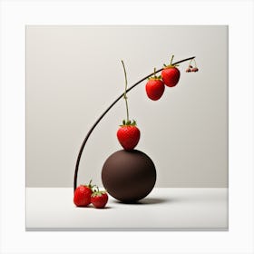 Artjuicebycsaba Chocolate Covered Strawbery Meets Japanese Zen 1 Canvas Print