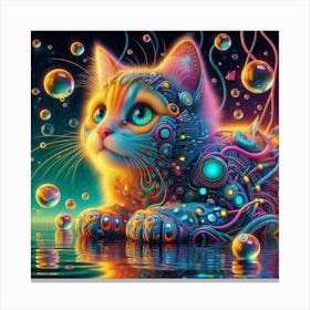 Psychedelic Cat Canvas Print