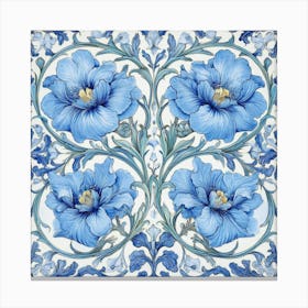 Blue Flowers Art Canvas Print