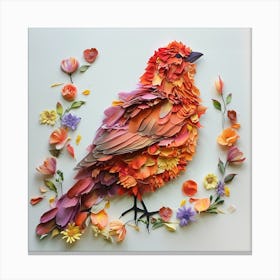 Bird Made Of Flowers Canvas Print