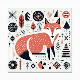 Scandinavian style, Fox 1 Canvas Print