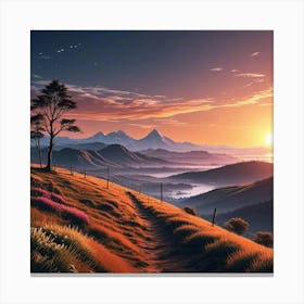 Sunset In The Mountains 5 Canvas Print