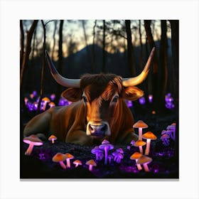 Cow In The Forest Canvas Print