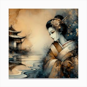 Creativel Geisha Illustration 103 Canvas Print