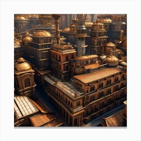 Steampunk Metropolis Canvas Print
