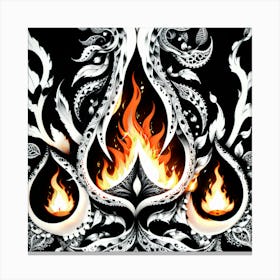 Flaming Fire Canvas Print