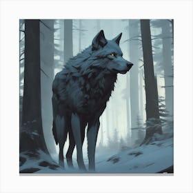 Wolf In The Woods 52 Canvas Print