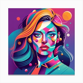 Colorful Portrait Of A Woman Canvas Print