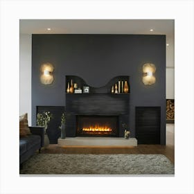 Fireplace Mantel Canvas Print