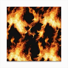 Flames On Black Background 57 Canvas Print