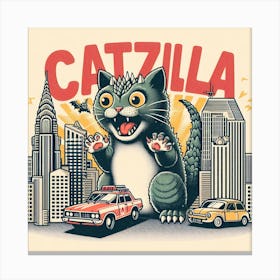 Catzilla Canvas Print