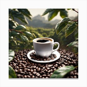 Coffee Beans On A Plate 1 Canvas Print