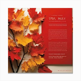 A Painterly Web Page Design Featuring The Compelling Hues Of Autumn Finely Rendered Leaf Shaped Tag (4) Canvas Print