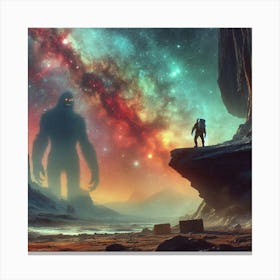 Bigfoot In Space Canvas Print