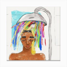 Girl In The Shower Canvas Print