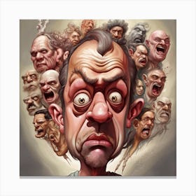 Caricature Of A Man Canvas Print