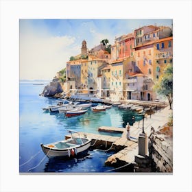 AI Monet's Mirage: Italian Radiance Canvas Print