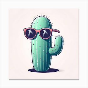 Cactus In Sunglasses 1 Canvas Print
