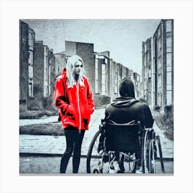 My mans Wheelchair Canvas Print