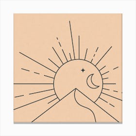 Minimal Sunburst Sunset Canvas Print