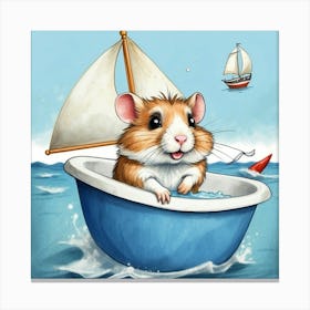 Hamster In A Boat 2 Canvas Print