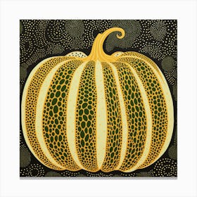 Yayoi Kusama Inspired Pumpkin Green 2 Canvas Print