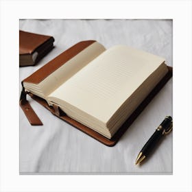 Journal And Pen Canvas Print